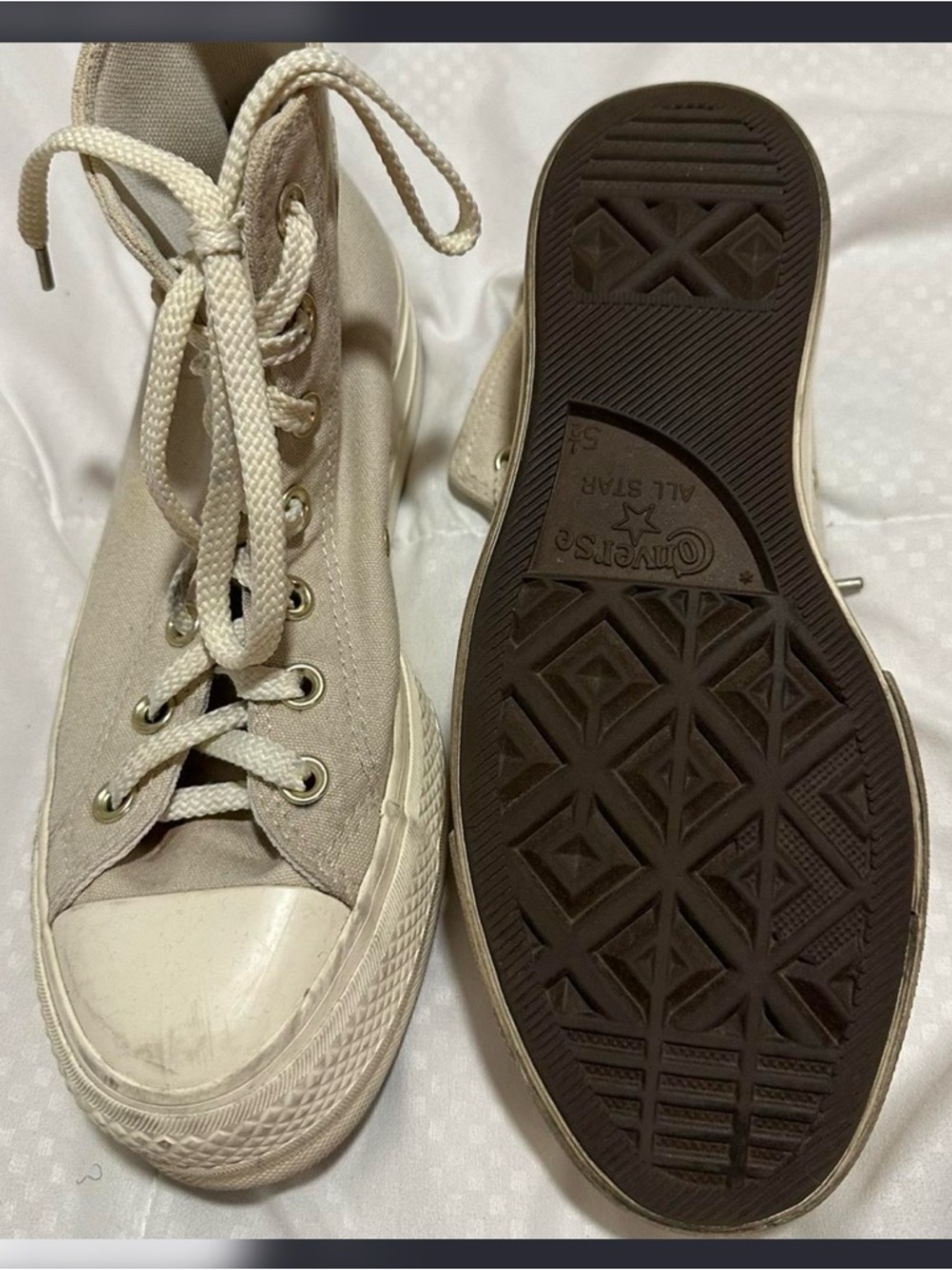 Platform Converse All Star High Top Sneakers in Off-White